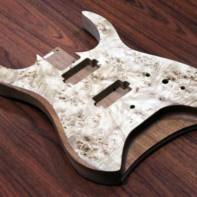 Halo Merus 6 String Headless DIY Guitar Kit Mahogany Body Maple Burl Cap #4 for sale