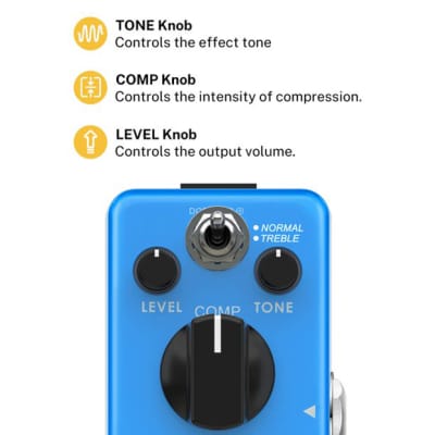 Donner Compressor Pedal Ultimate Comp Guitar Effect Pedal image 8
