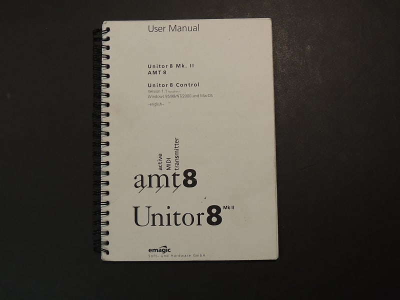 Emagic Unitor 8 MK II & AMT 8 User Manual [Three Wave Music] image 1
