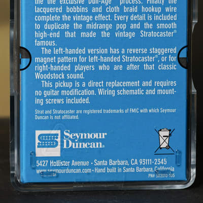 Seymour Duncan SSL-2 Vintage FLAT Strat Alnico V Single Coil Pickup image 2