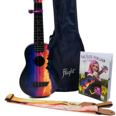 Flight TUS-EE SUNSET PACK Elise Ecklund Signature Travel Soprano Ukulele Bundle New - Sunset image 5