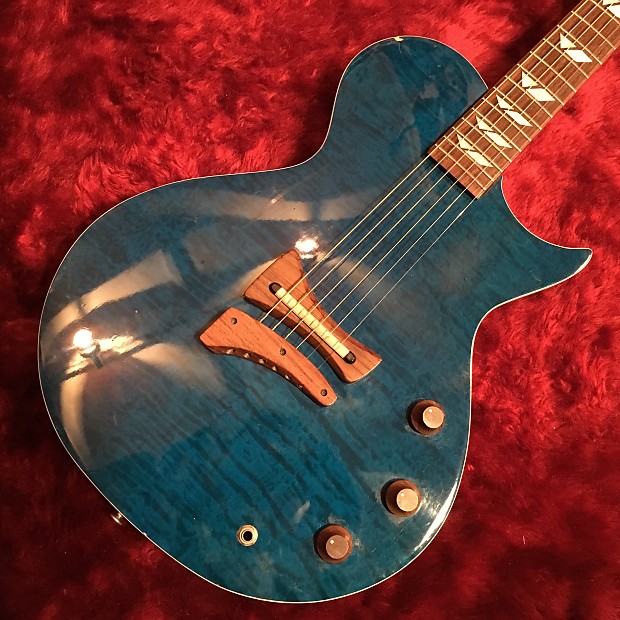 c.1995 Burny （Fernandes） LSA-65 Singlecut Style Acoustic Electric Solid  Body Guitar Blue | Reverb Norway