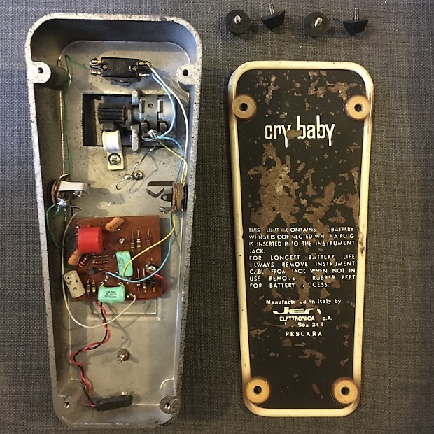 Vintage 1969 Italian Jen crybaby wah early red Fasel version