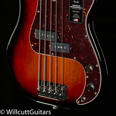 Fender American Professional II Precision Bass V 3-Color Sunburst Rosewood Bass Guitar-US210038102-9.99 lbs image 1