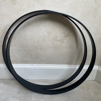 Ludwig Pair (two) 24” Bass drum hoops 80s - Wood image 13