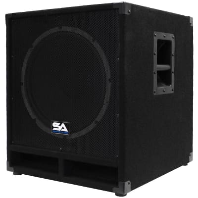 Pair of Powered 15" Subwoofer Cabinets PA DJ PRO Audio Band Active 15 Inch Subs image 2