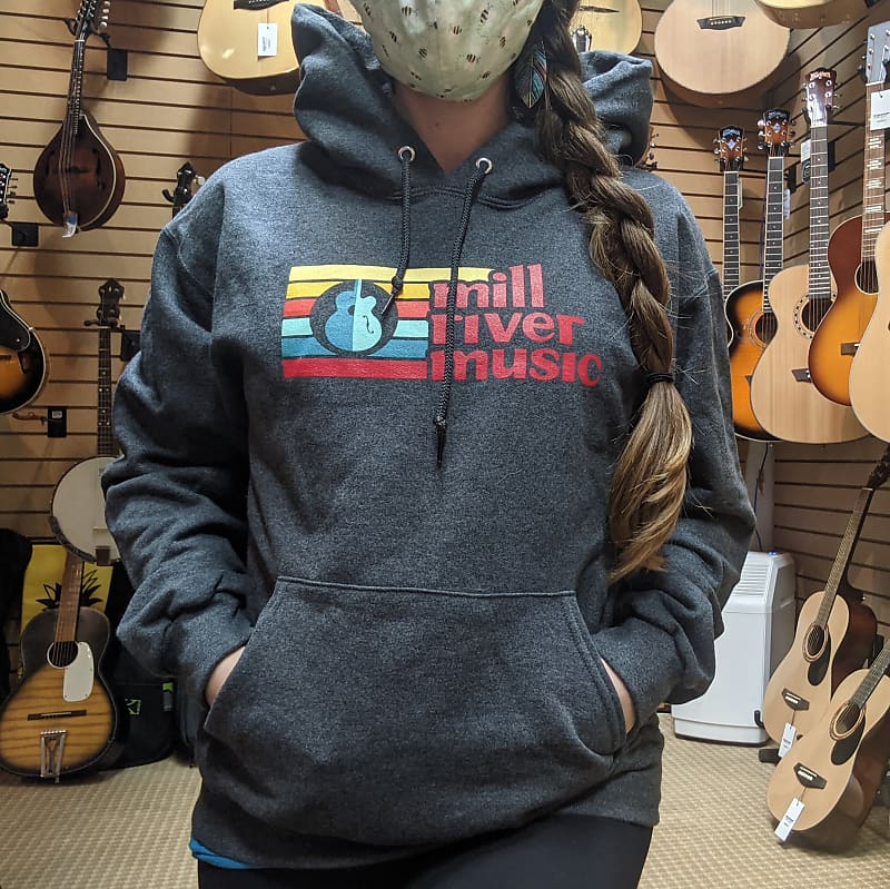 Mill River Music Pullover Hoodie 2nd Ed Main Logo Unisex Ch Heather Small