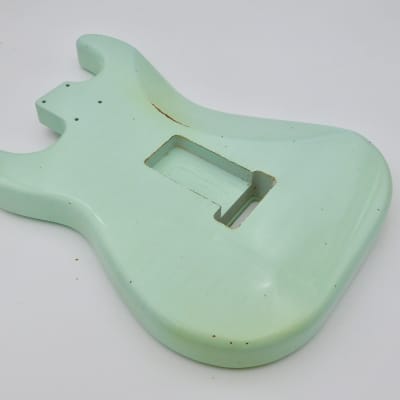 4lbs 4oz BloomDoom Nitro Lacquer Aged Relic Surf Green S-Style Vintage Custom Guitar Body image 13
