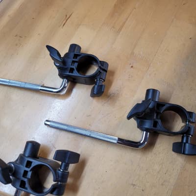 4 Roland Clamps with L-Rods - tom clamps cymbal rack mounts - Free Shipping image 2