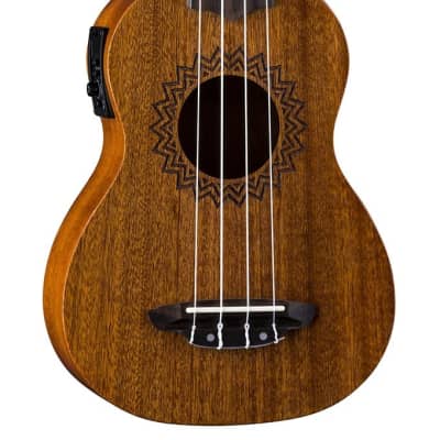 Luna Vintage Mahogany Soprano electric ukulele - preamp & tuner - NEW for sale