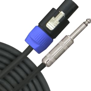 Live Wire S12NQ5 Elite 12 Gauge Speakon to 1/4" TS 2-Pole Speaker Cable - 5'