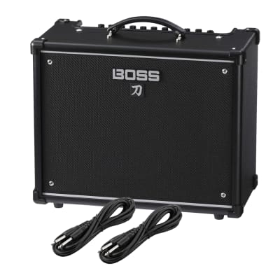 BOSS Katana-50 – 50W 1×12 Combo Amplifier, (2) 1/4 Cables Bundle image 1