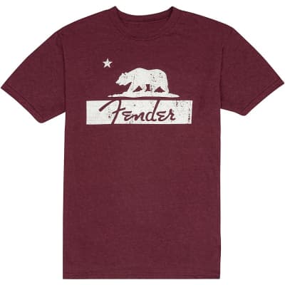 Fender Burgundy Bear Unisex T-Shirt Medium image 1