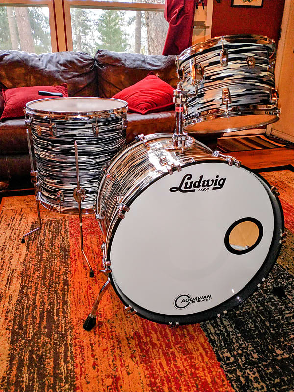 3 Piece Ludwig Super Classic Maple Drum Set In Bowling Ball Reverb