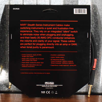 Dunlop MXR DCIR20 20' Instrument Cable with Silent Switch image 2