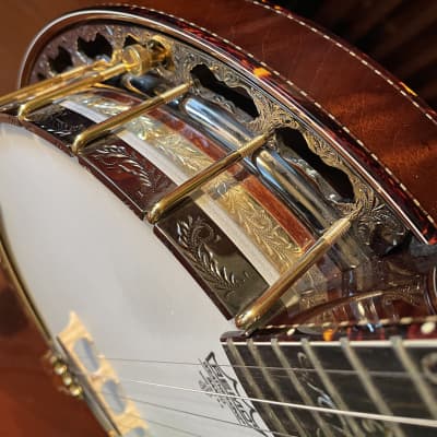 Prucha Presentation Gold and Silver Plated Gun Metal Engraved Five String Resonator Banjo Maple 2014 image 3