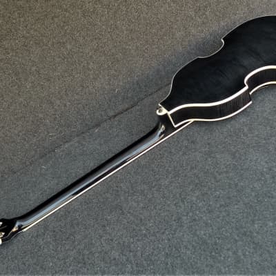 Hofner HCT-500/1-BK Contemporary Beatle Bass Trans BLACK, Custom with Tea Cup Knobs & LaBella Flats image 5