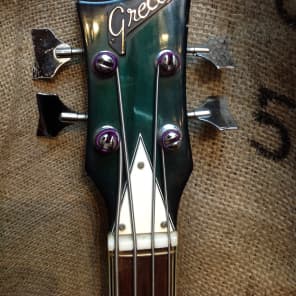 Greco Vintage Violin Electric Bass Guitar Green Sunburst image 5