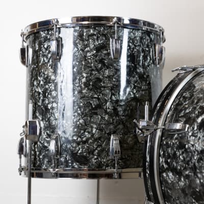 1970s Ludwig Black Diamond Pearl "Super Beat" Drum Set image 4
