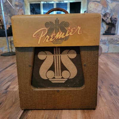 Premier 110 Guitar Harp Amplifier Vintage 1950s All Tube Tan/brown Great Condition for sale