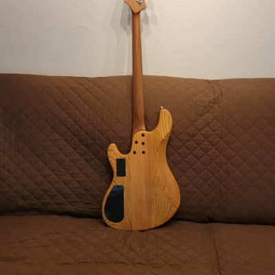 Cort GBMODERN4OPVN GB-Modern 4 Poplar Burl Top Roasted Maple Neck 4-String Bass Guitar w/Hard Case image 4