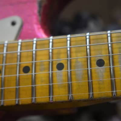 American Fender Stratocaster Relic Custom Pink Magenta Sparkle Colorshift! image 5