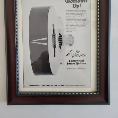 1970 Espana  Guitars Promotional Ad Framed Espana Centennial Guitar Original for sale