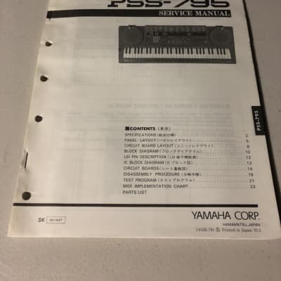 Yamaha  PSS-795 PortaSound Service Manual  1991