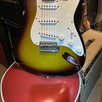 Fender 1955 Strat Custom Shop REL 2021 - Rare Faded Swamp Burst.  7lbs 10oz Chicago Special Alnico 5 Pickups All Original with Tweed Case!  One Hot Beast! image 2