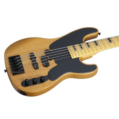 Schecter Model-T Session-5 String Bass Maple Fretboard, Aged Natural Satin image 3
