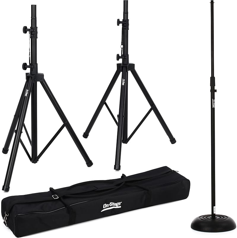OnStage Stands SSP7950 Allaluminum Speaker Stand Pack with Reverb