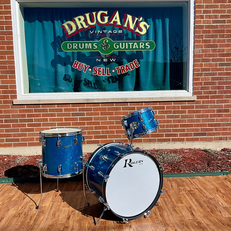1960s Rogers Holiday Drum Set Blue Sparkle 20/12/14 image 1