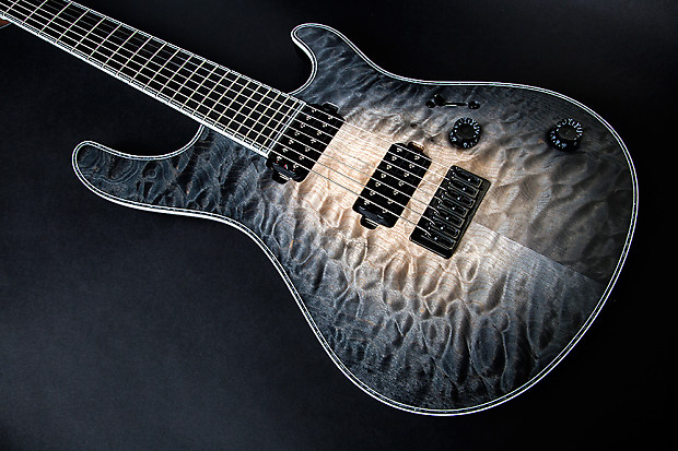 Mayones Regius 7 Trans Black Negative Fade 4A Quilt BKP | Reverb