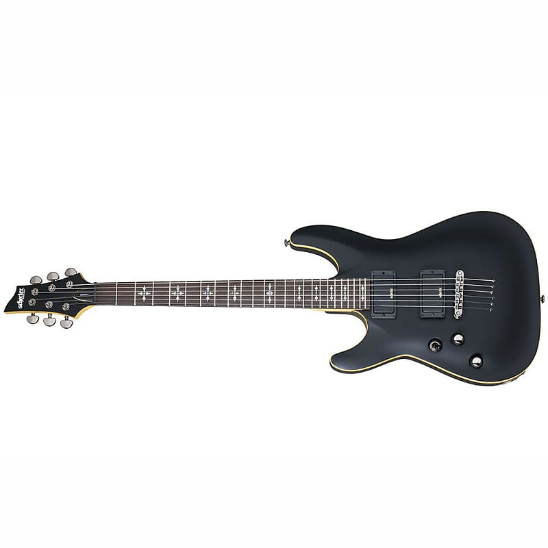 Schecter Demon-6 Left Handed Electric Guitar, Satin Black | Reverb