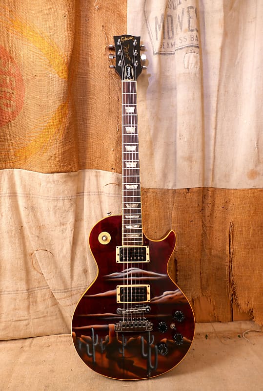 Gibson Les Paul Standard 1976 - Wine Red with Airbrushed Desert Scene