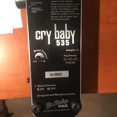 VINTAGE JIM DUNLOP 535 CRY BABY ******* (NOT THE 535Q)****** WAH