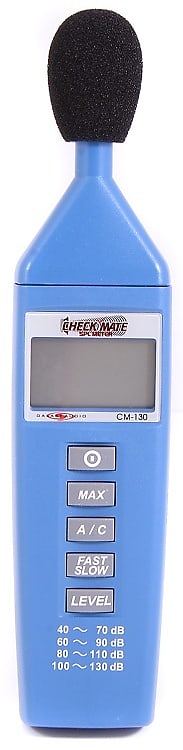 Galaxy Audio CM-130 Check Mate SPL Meter for Acoustic Measurement with Included Windscreen and Battery - Blue image 1