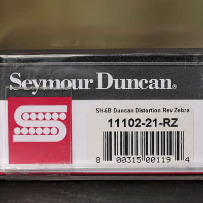Seymour Duncan Distortion SH-6 Humbucker Pickup Bridge Reverse Zebra image 3