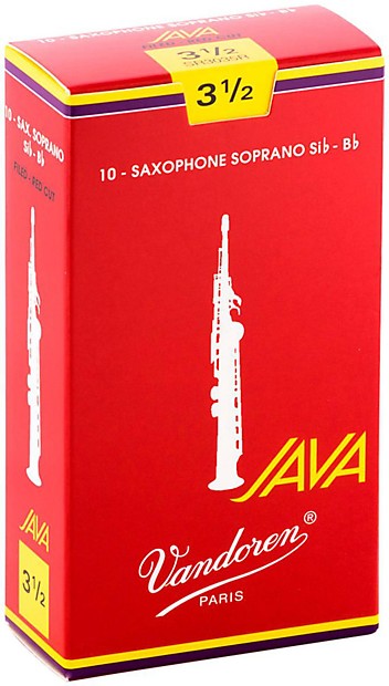 Vandoren SR3035R Java Red Series Soprano Saxophone Reeds - Strength 3.5 (Box of 10) image 1