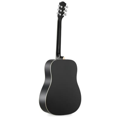 Donner  41 Inch Full-size Dreadnought Black Acoustic Guitar image 3