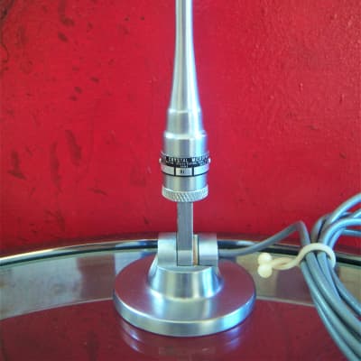 Vintage 1950's Turner 80X crystal microphone Satin Chrome w cable and stand image 7