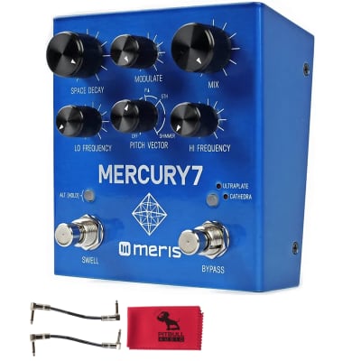 Meris Mercury7 Reverb Guitar Pedal w/ Meris Preset Switch, Cables & Cloth |  Reverb