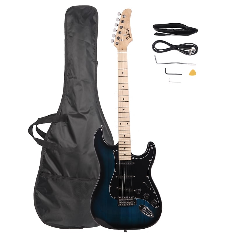 （Accept Offers）Glarry GST Electric Guitar Blue Guitar + Bag Pick Strap + Accessories image 1