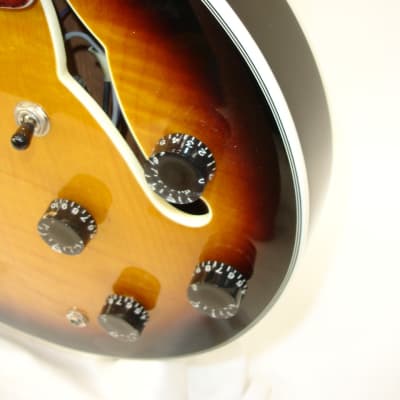 Stagg 335 Copy Semi-Hollow Electric Guitar, Brown Sunburst image 4
