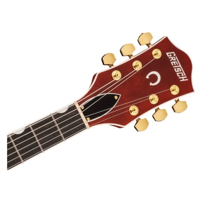 Gretsch G6120TG Players Edition Nashville 6-String Right-Handed Hollow Body Electric Guitar with String-Thru Bigsby, Gold Hardware, and Ebony Fingerboard (Orange Stain) image 5
