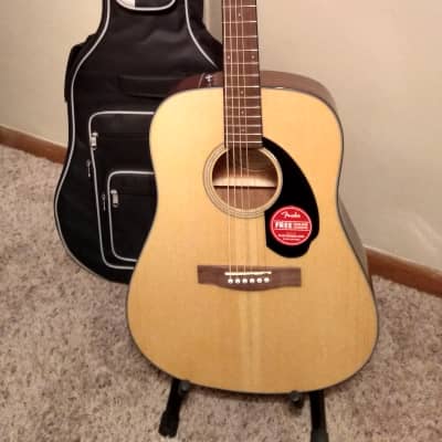 Fender CD-60S Solid Top Dreadnought Acoustic Guitar， Left Handed