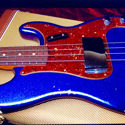 2017 Fender 64 Precision Bass Custom Shop Aged Purple Sparkle L Series image 4