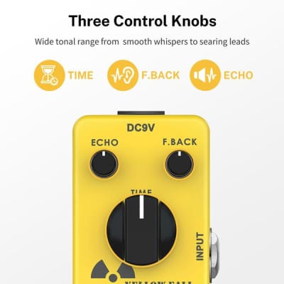 Donner Yellow Fall Delay Guitar Effect Pedal True Bypass image 8
