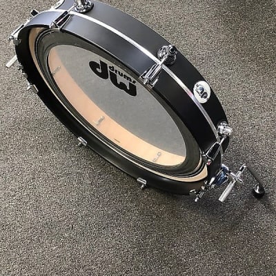 DW DDBD0320BLCR 3x20" Pancake Bass Drum in Black Satin w/ Hoop Clamp Spurs image 6
