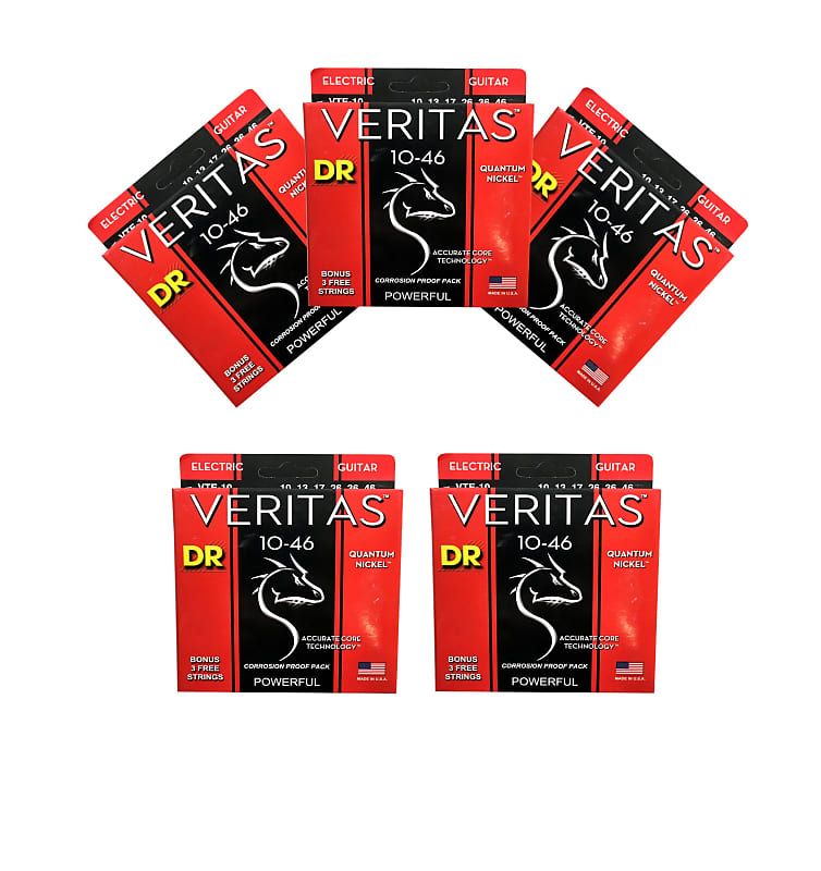 DR Guitar Strings Veritas Electric 5 Sets VTE 10 10 46 Nickel